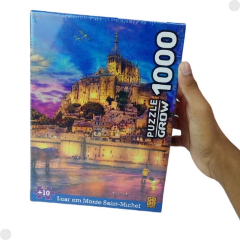 Michel Loeb ミシェル・ローブ ガーデン リトグラフ 額 90/33 Quebra-Cabeças 1000P Luar em Monte Saint Michel 04570 - Grow